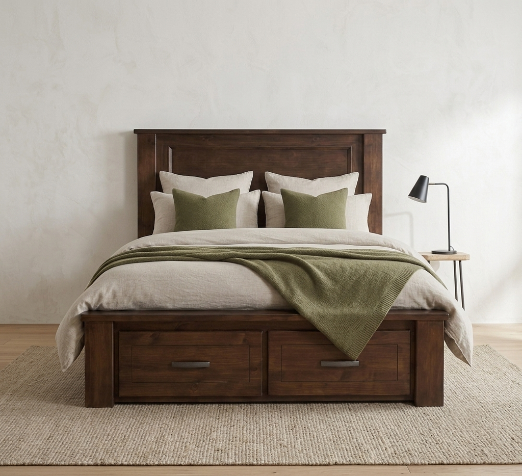 Classico Panel King Bed with Drawers