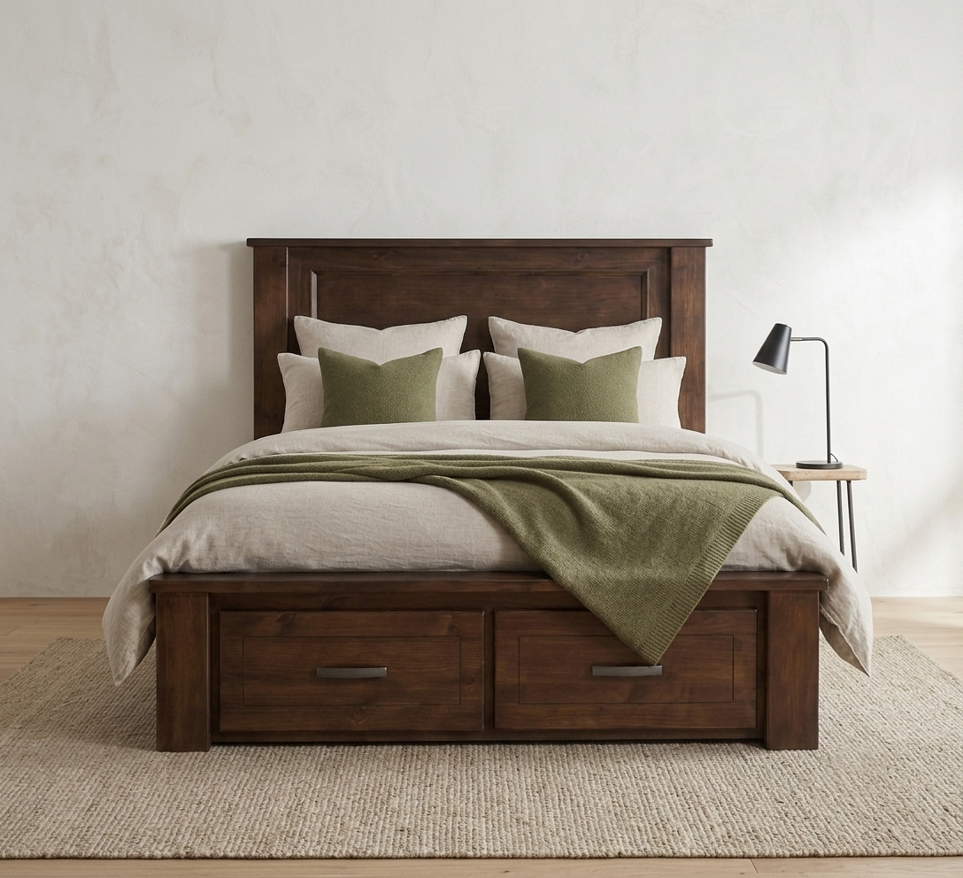 Classico Panel King Bed with Drawers
