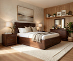 Denham Panel King Bed with Drawers