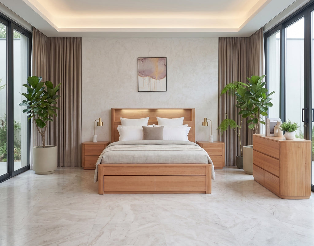Harris Queen Bed with Drawers and LED Headboard