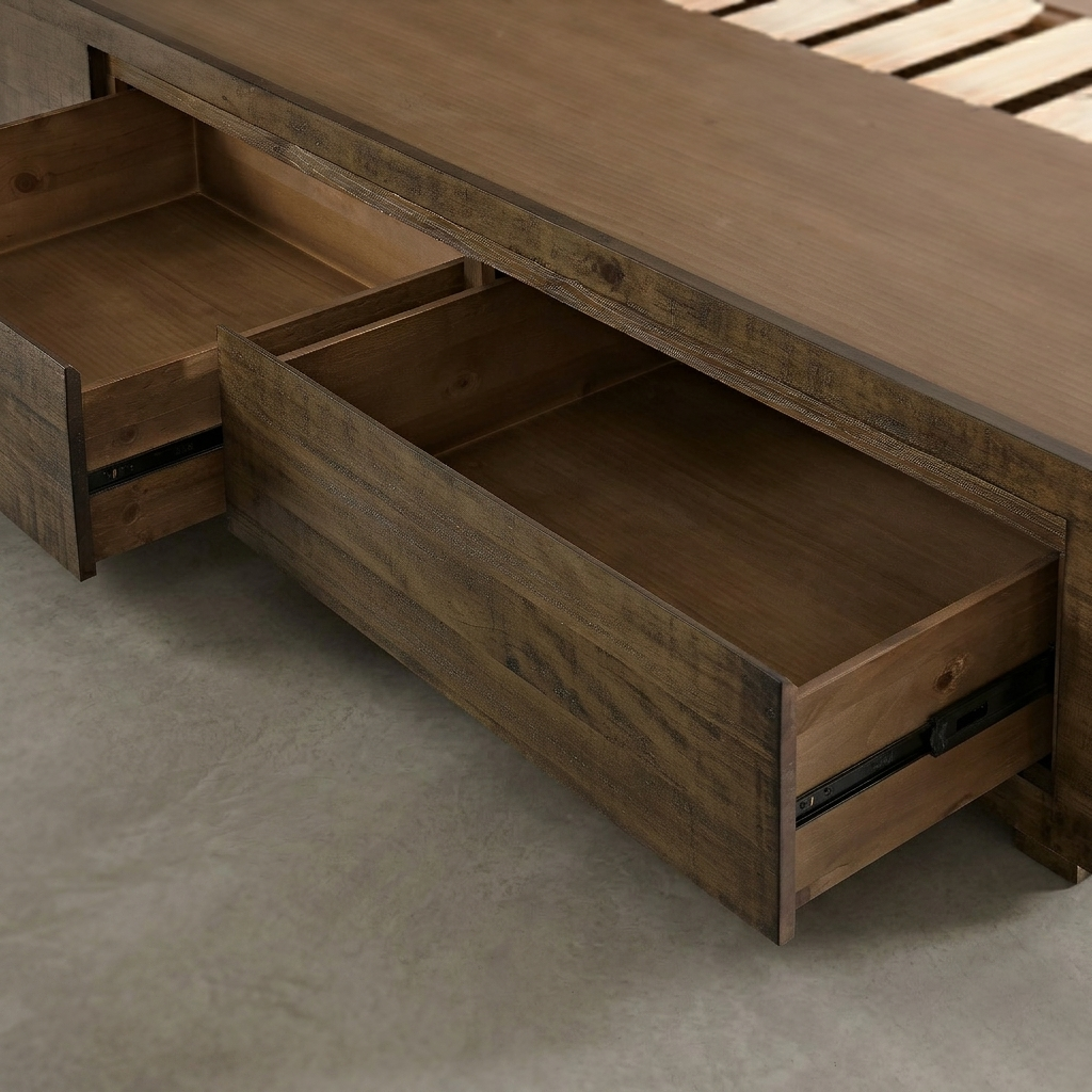 Oliver 4 Drawer Queen Bed with Bookcase Headboard