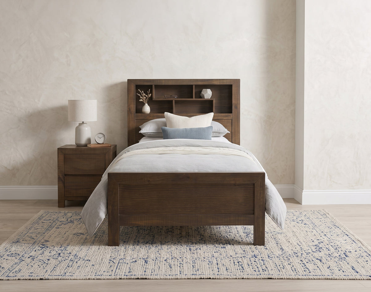 Oliver King Single Bed with Bookcase Headboard