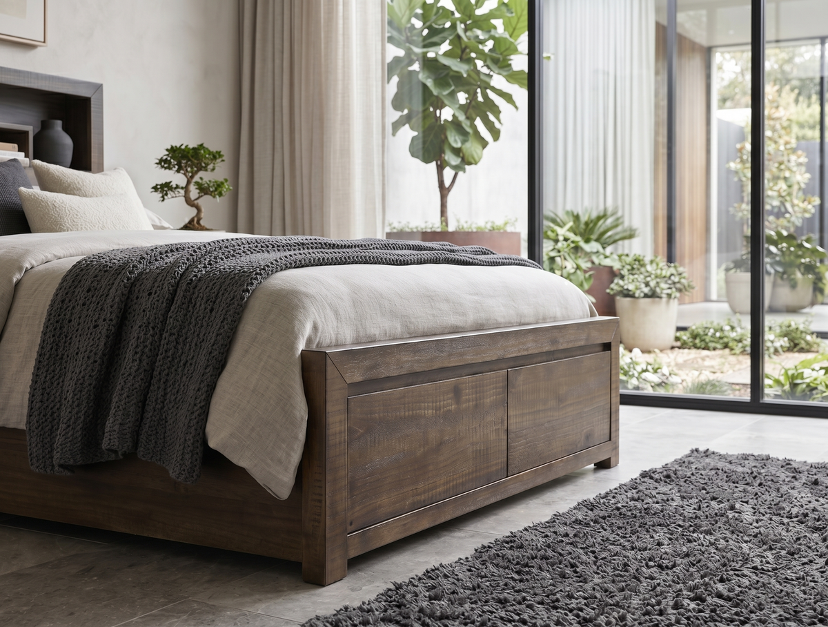 Oliver 2 Drawer Queen Bed with Bookcase Headboard