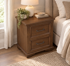 Classic 2-Drawer Bedside Table in updated room setting, detail view 3
